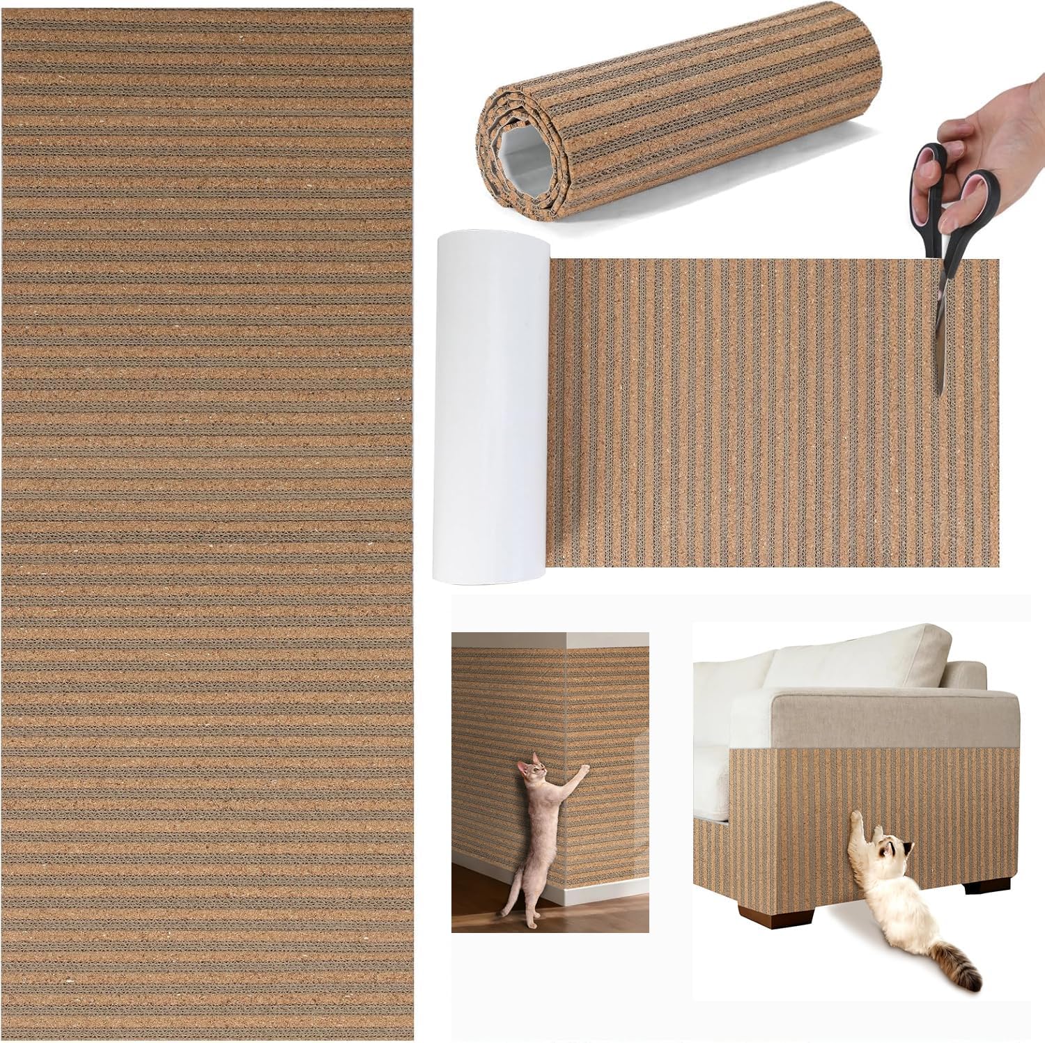 Cork Dual-Texture Cat Scratch Pad Rug