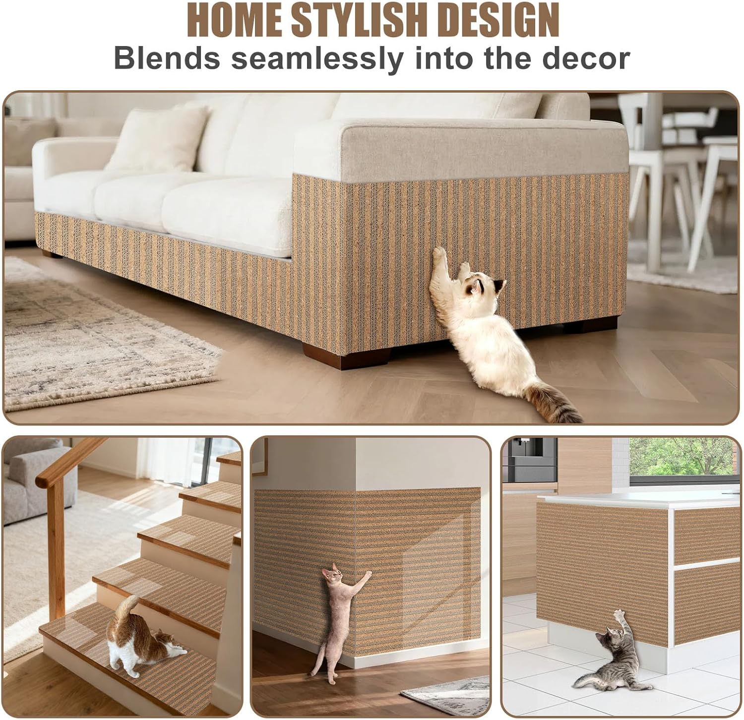 Cork Dual-Texture Cat Scratch Pad Rug