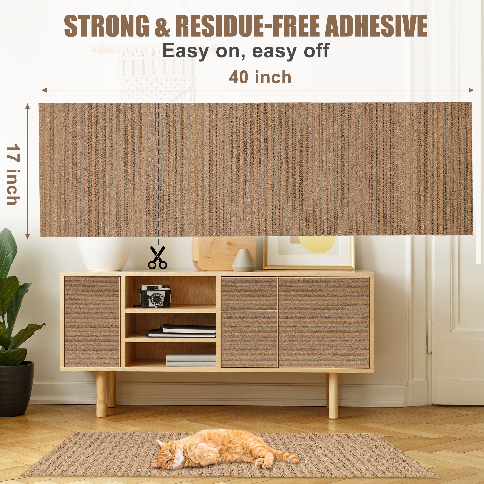 Cork Dual-Texture Cat Scratch Pad Rug