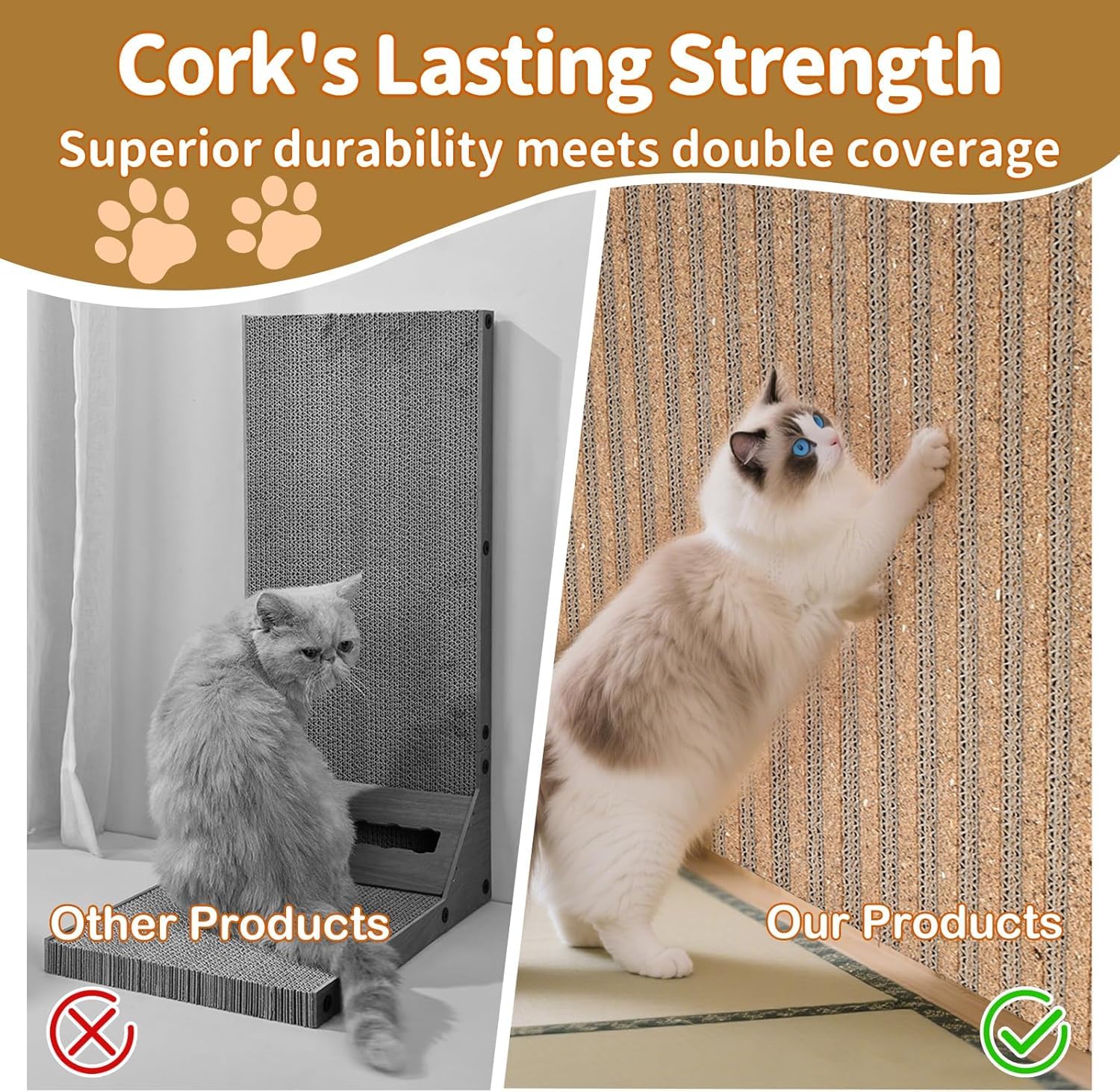 Cork Cat Scratch board 2PCS