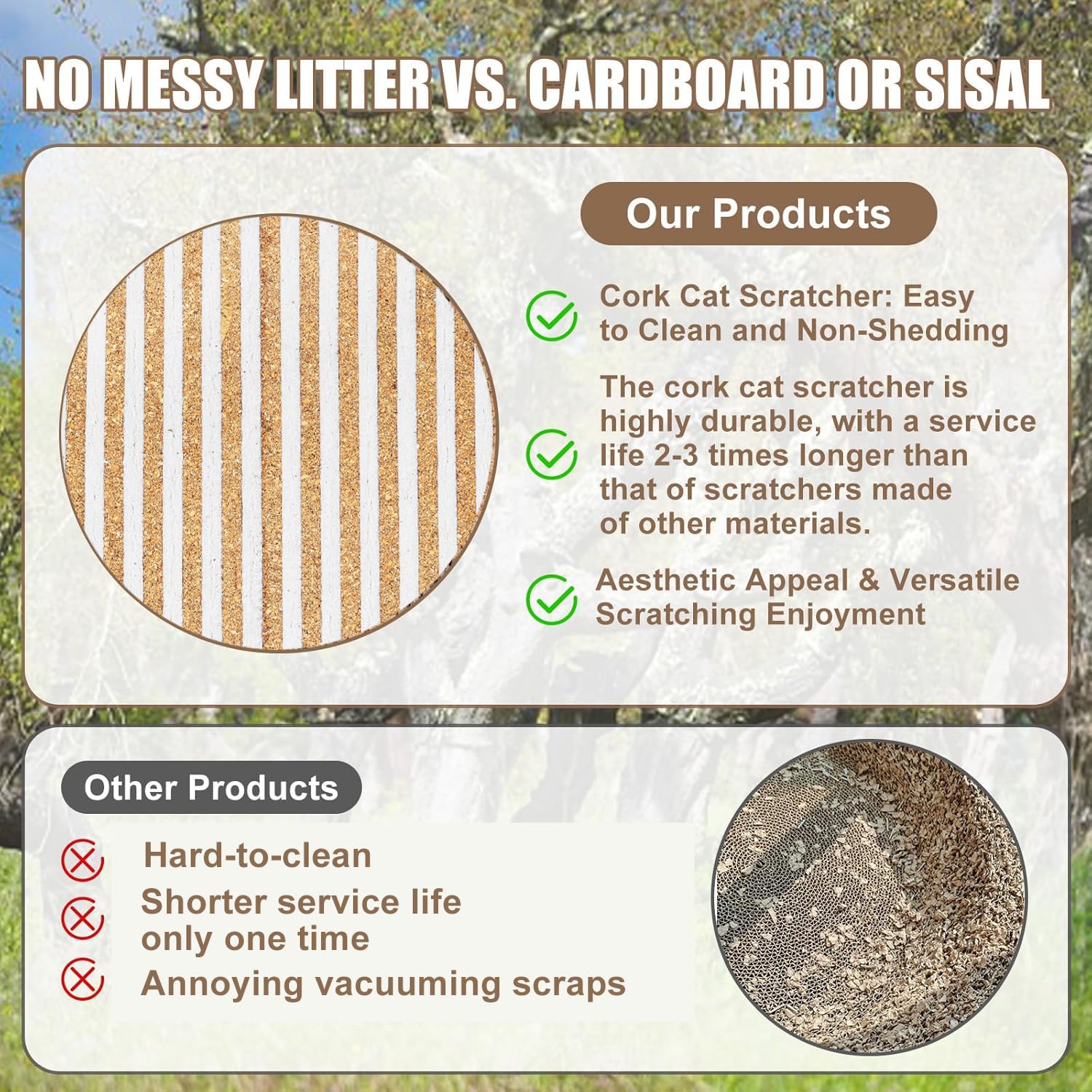 Cork Cat Scratch Mat Rug