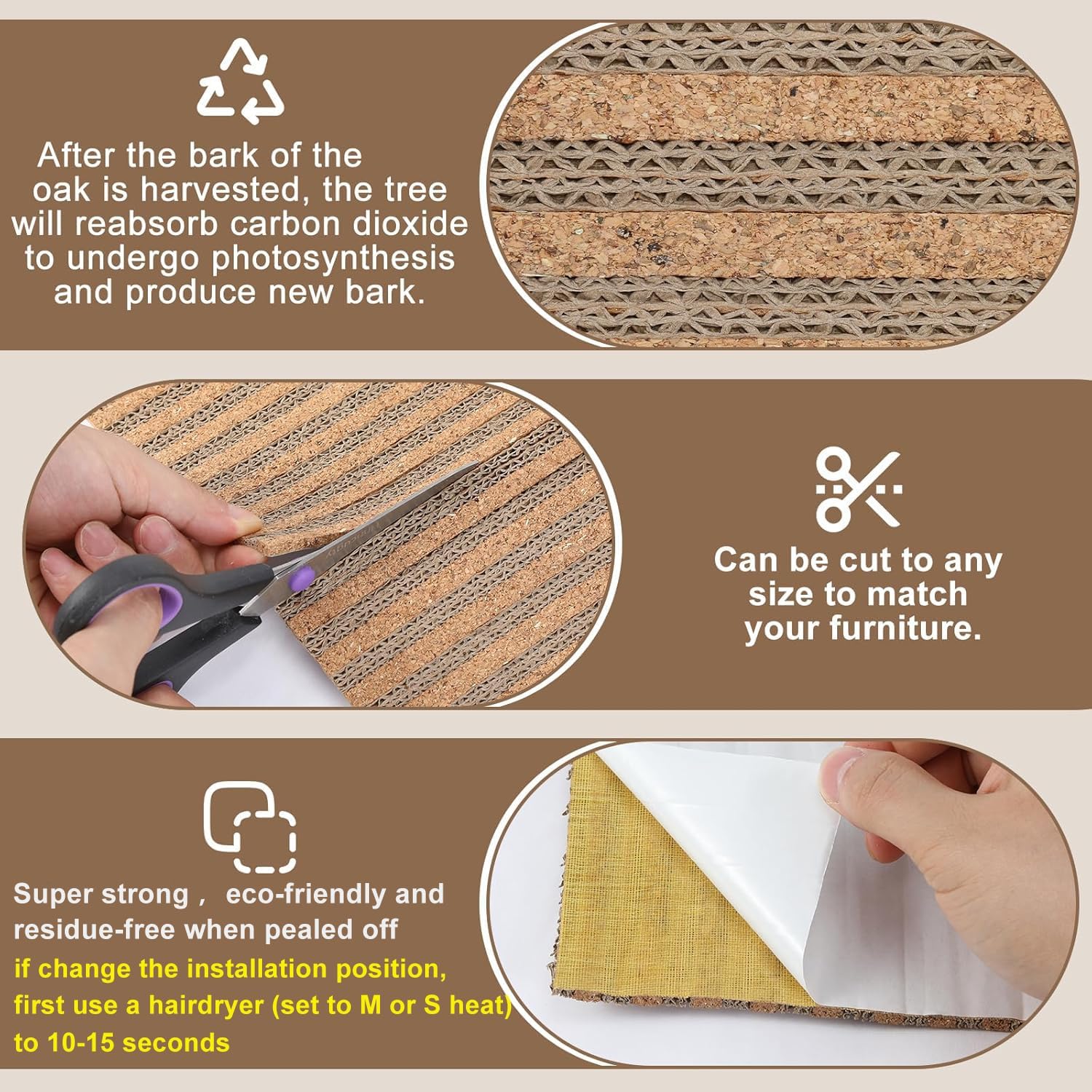 Cork Dual-Texture Cat Scratch Pad Rug