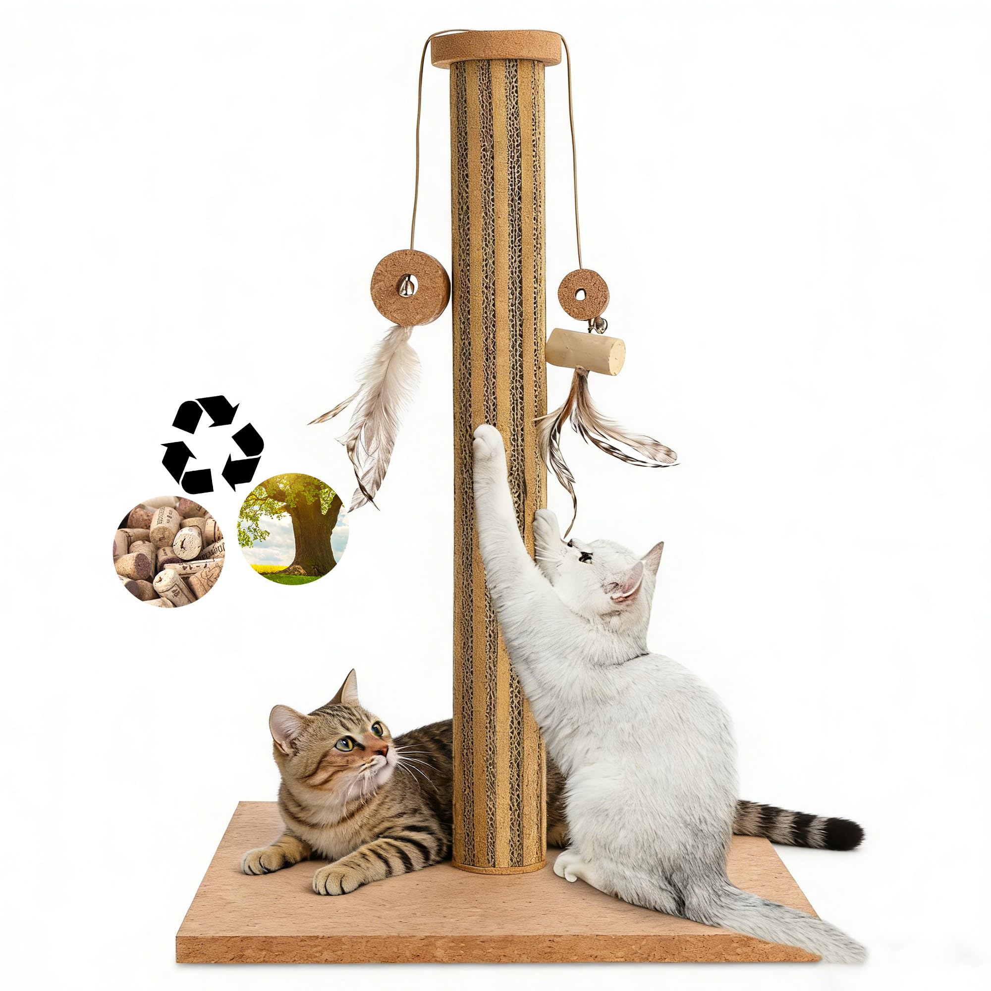 Cork Vertical Cat Scratching Post