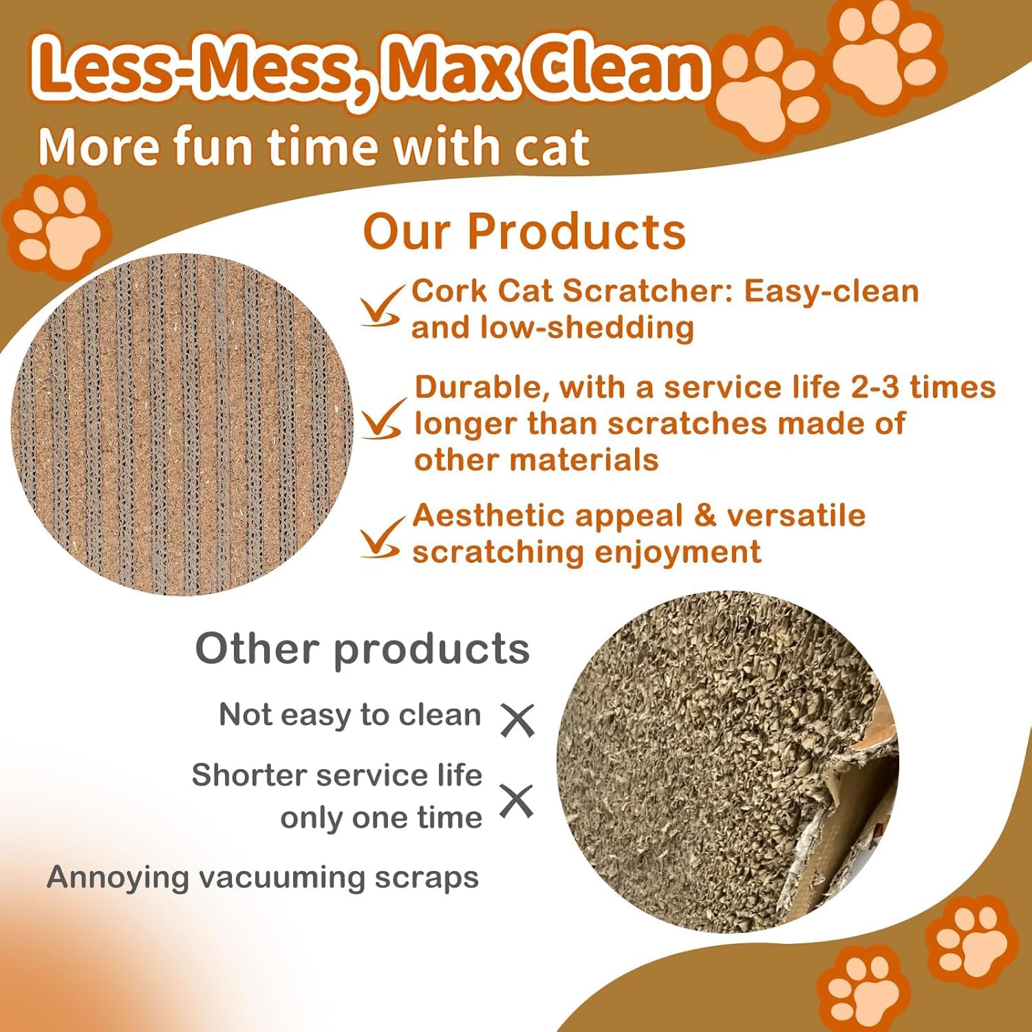 Cork Cat Scratch board 2PCS