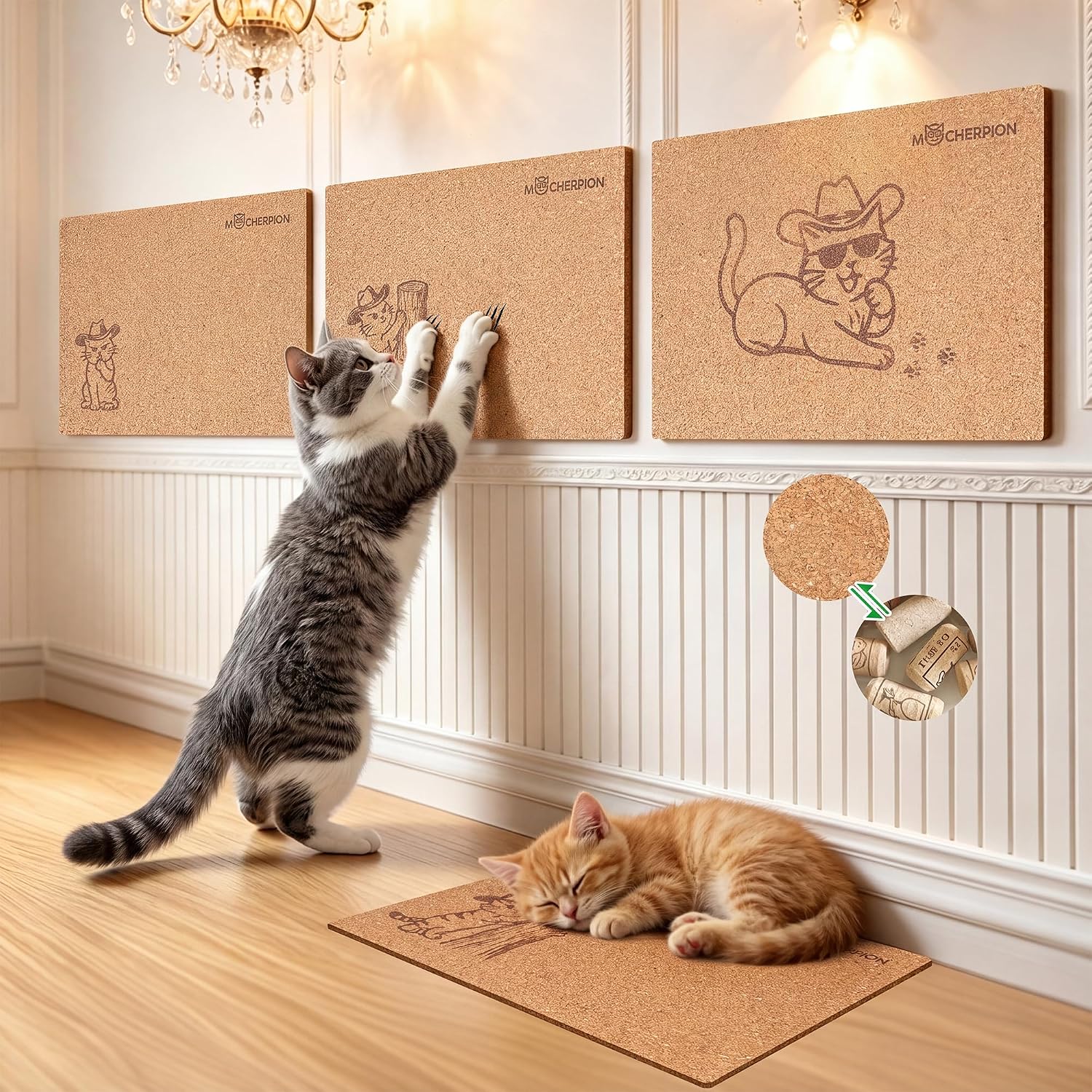 Cork Cat Scratcher Art 3pcs