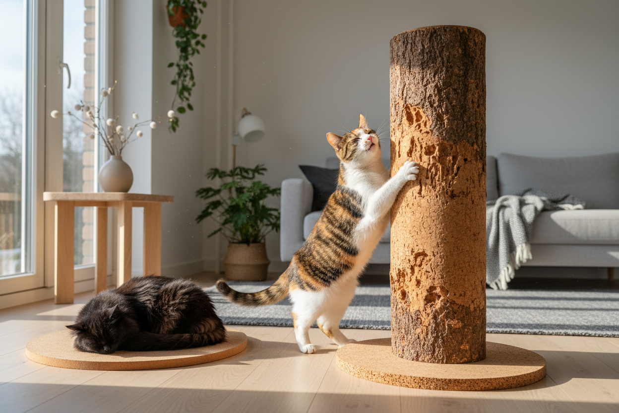Cork Cat Scratcher — Natural Instinct & All-Season Comfort